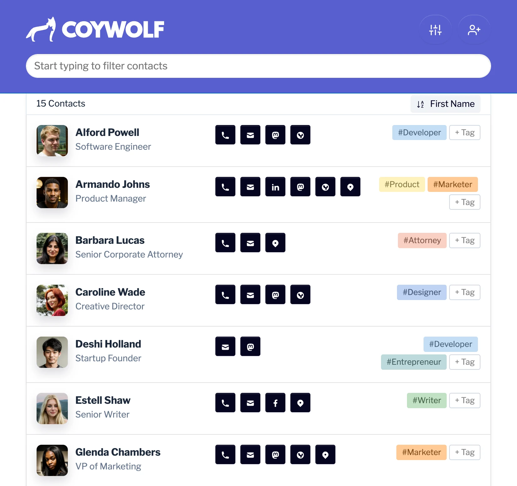 Coywolf Contact app